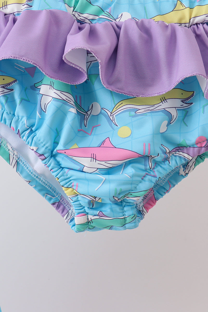 Blue Shark Upf Rashguard Set