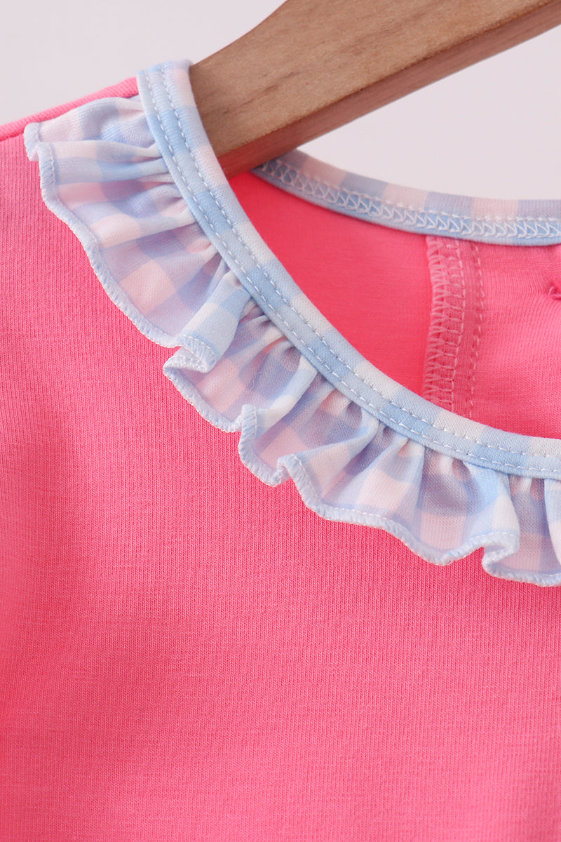 Pink Abc Appliqué Ruffle Dress