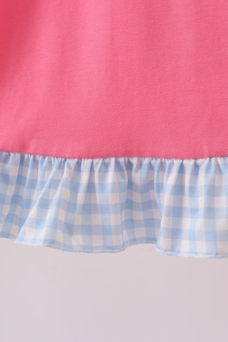 Pink Abc Appliqué Ruffle Dress