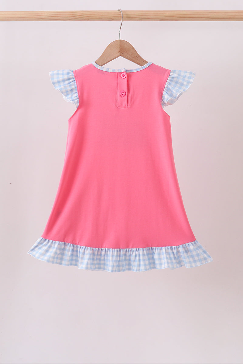 Pink Abc Appliqué Ruffle Dress