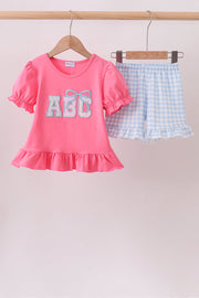 Pink Abc Appliqué Set