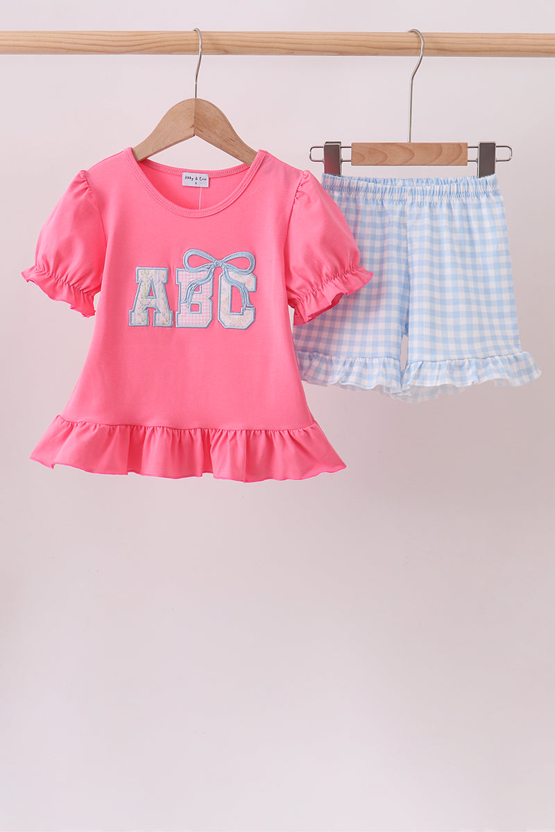 Pink Abc Appliqué Set