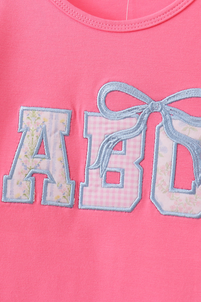 Pink Abc Appliqué Set