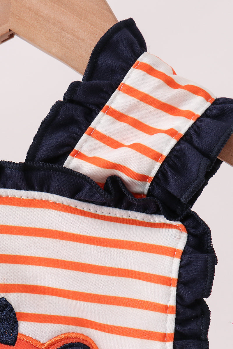 Au Tiger Applique Ruffle Stripe Bubble