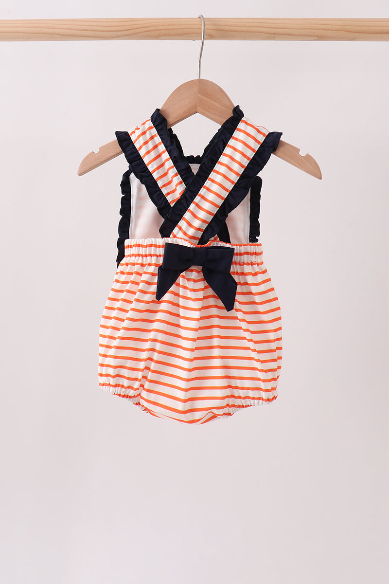 Au Tiger Applique Ruffle Stripe Bubble
