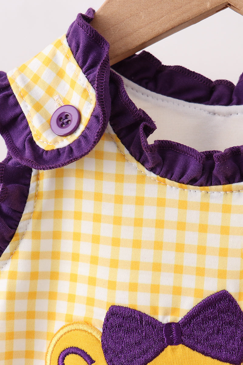 Purple Lsu Tiger Applique Bloomer Set