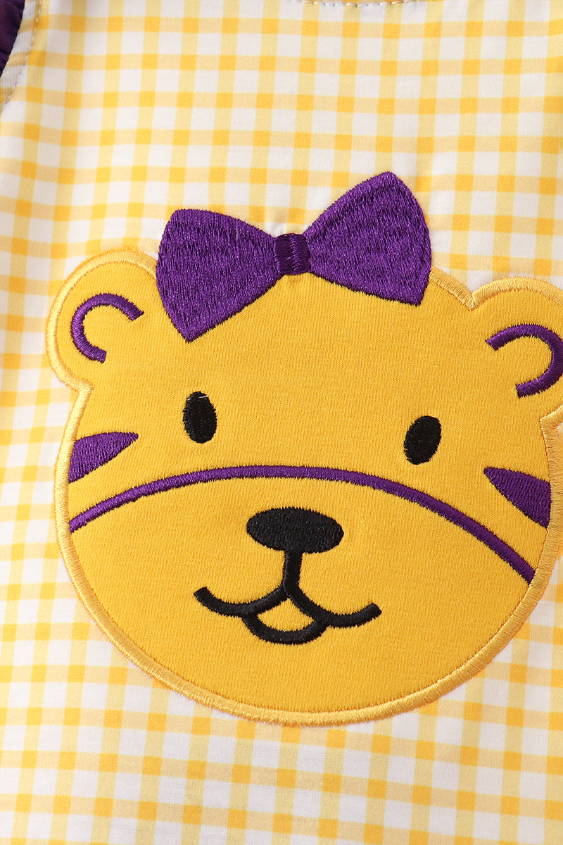 Purple Lsu Tiger Applique Bloomer Set