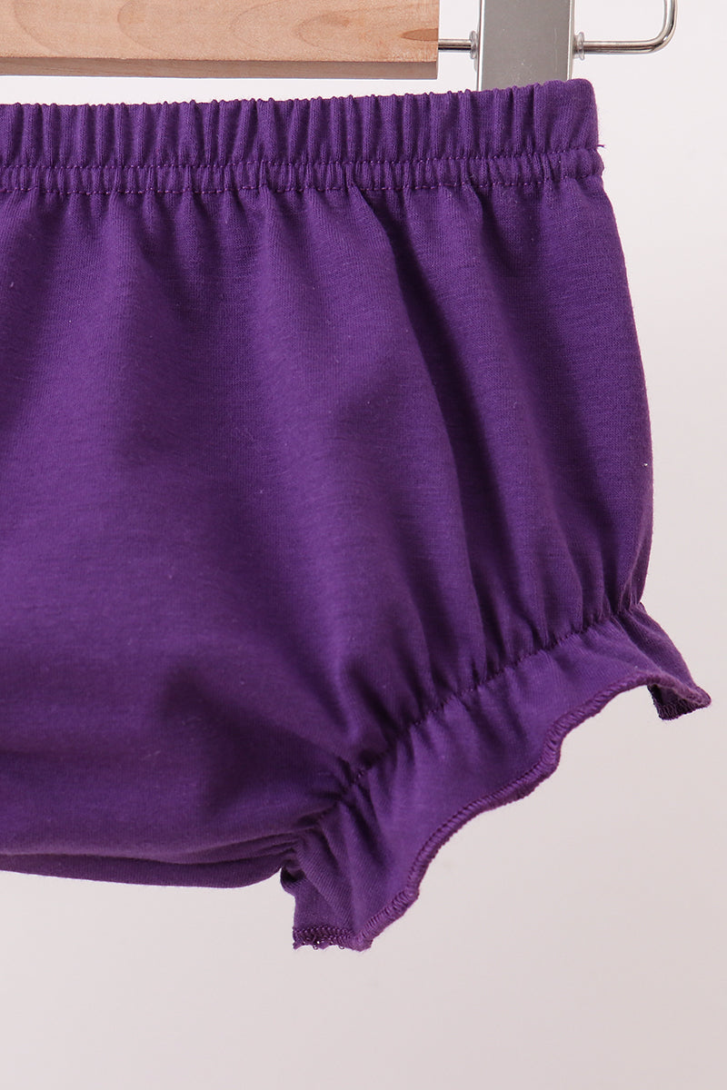 Purple Lsu Tiger Applique Bloomer Set