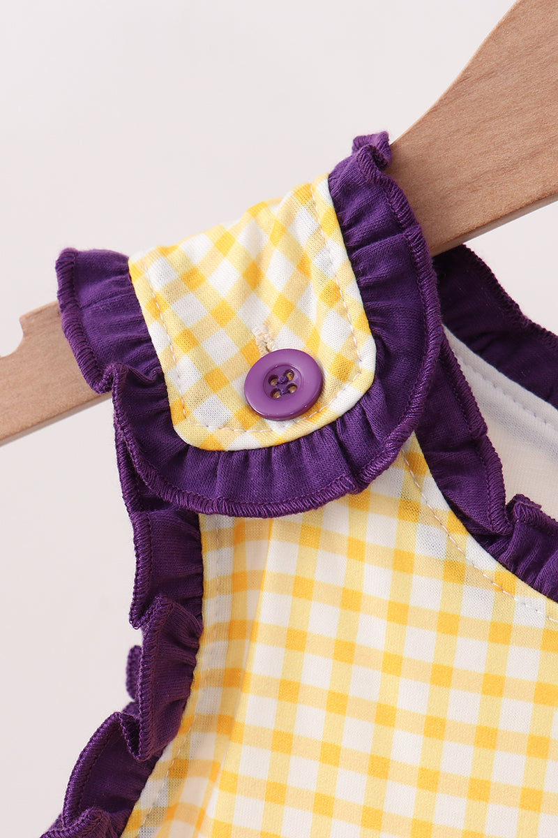 Purple Lsu Tiger Applique Ruffle Set