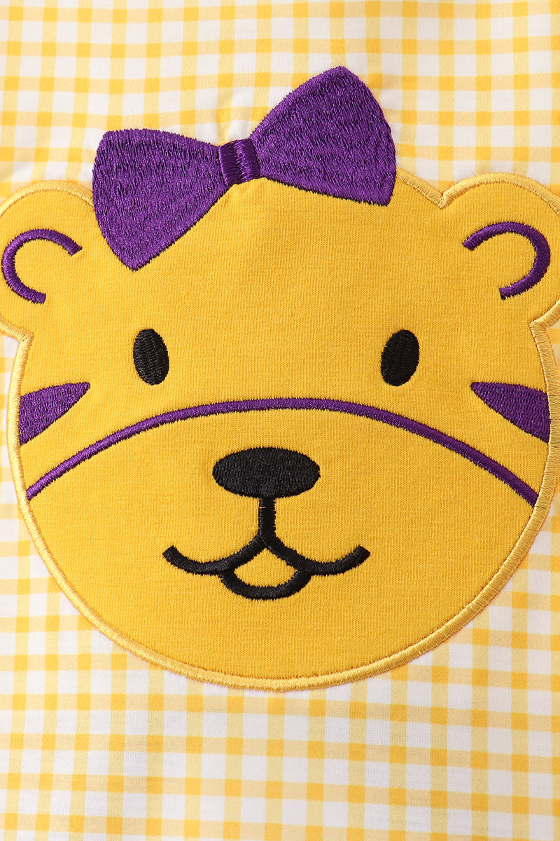 Purple Lsu Tiger Applique Ruffle Set