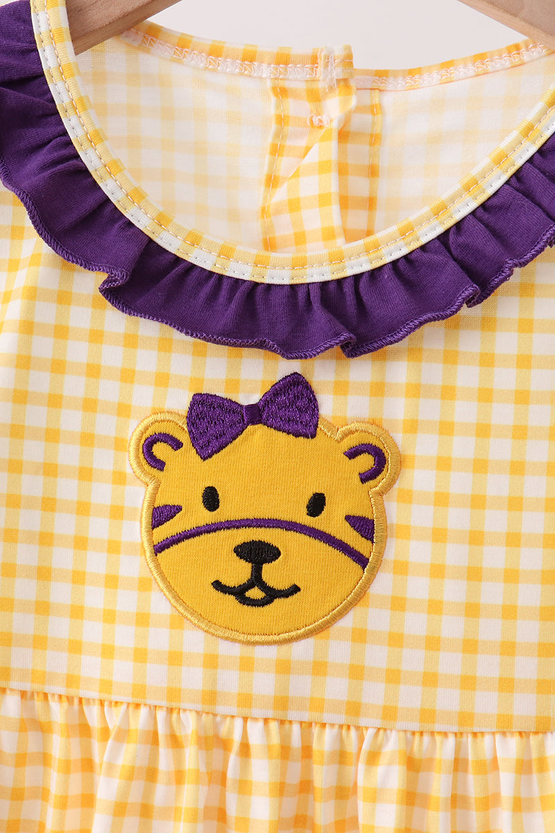 Purple Lsu Tiger Applique Dress
