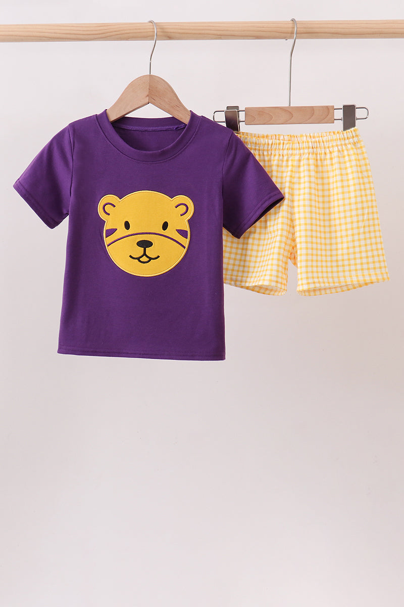 Purple Lsu Tiger Applique Set