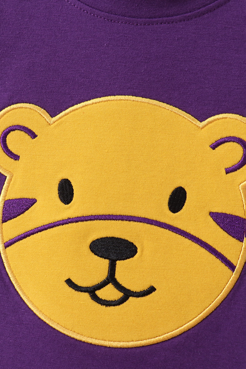 Purple Lsu Tiger Applique Set