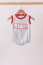 Red Toolbox Embroidery Stripe Bubble