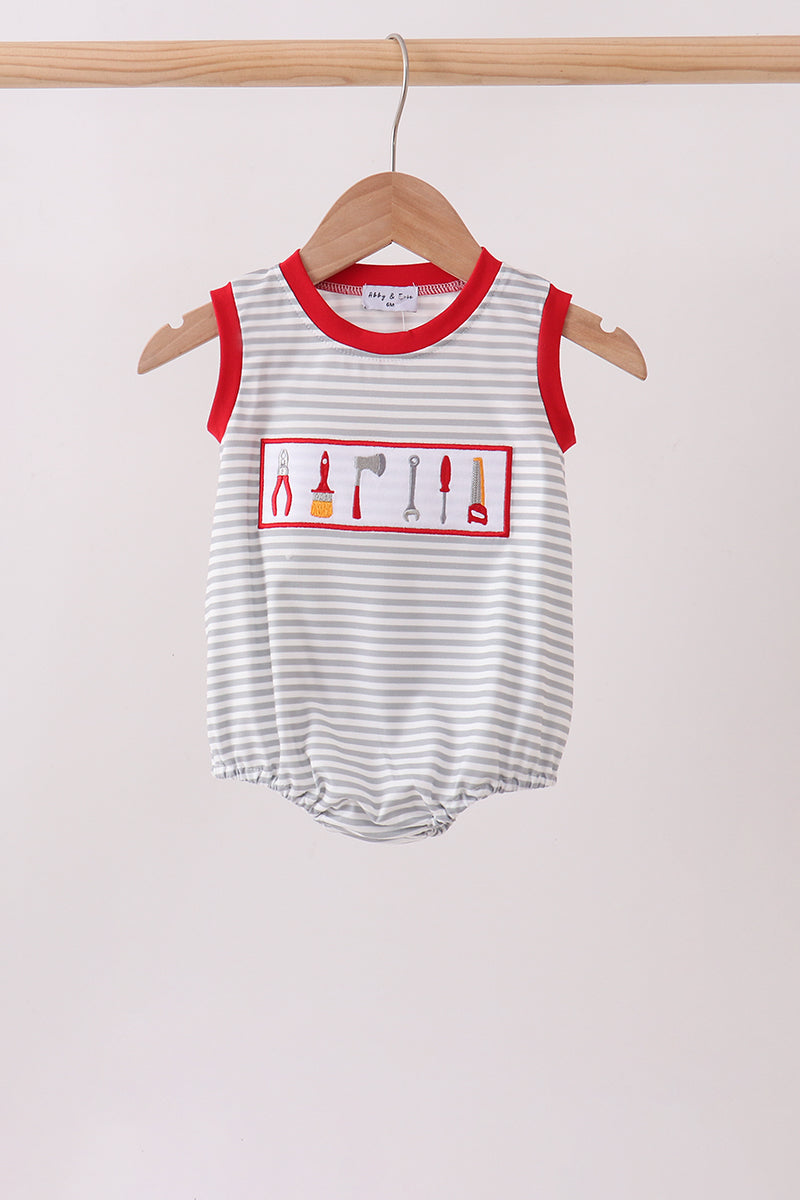 Red Toolbox Embroidery Stripe Bubble