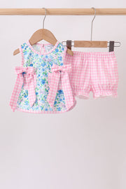 Blue Floral Bloomer Set