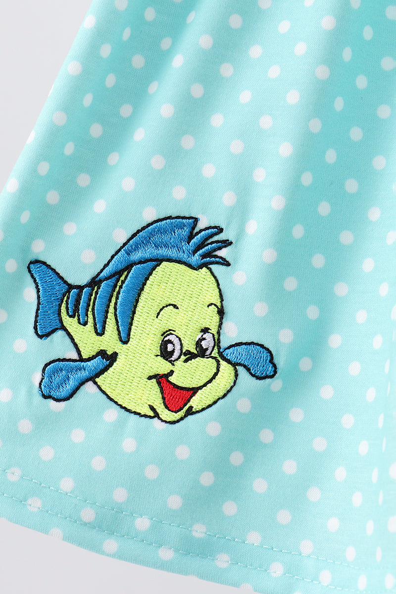 Blue Under The Sea Embroidered Bloomer Set