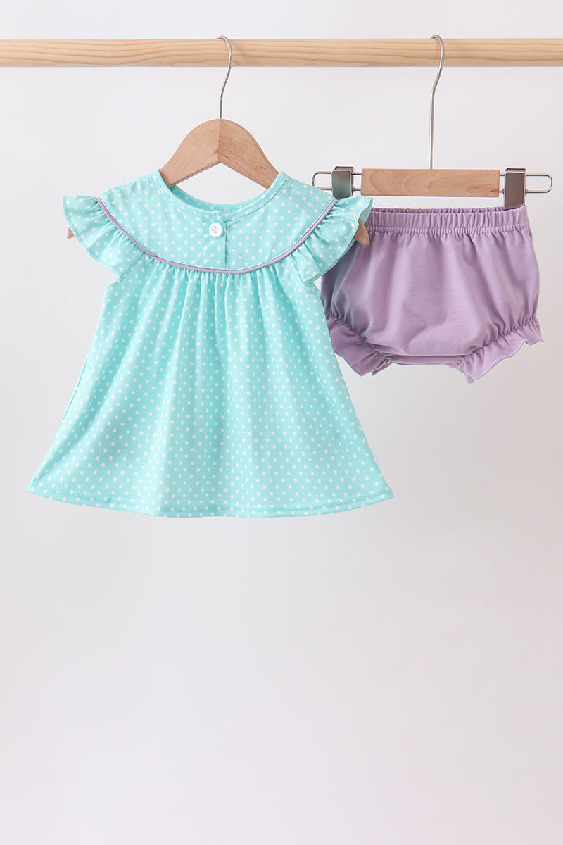 Blue Under The Sea Embroidered Bloomer Set