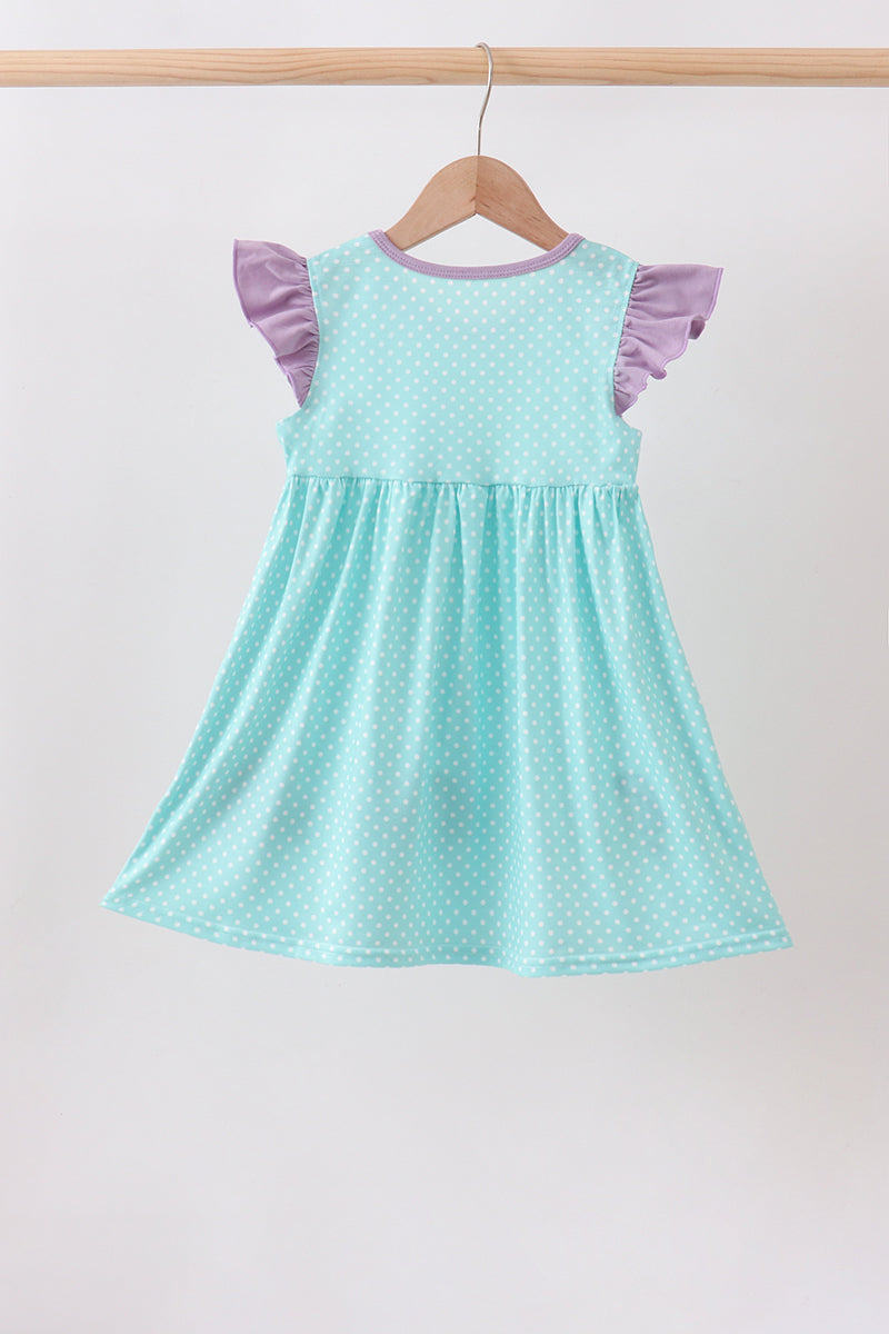 Blue Under The Sea Embroidered Dress