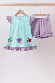 Blue Under The Sea Embroidered Set