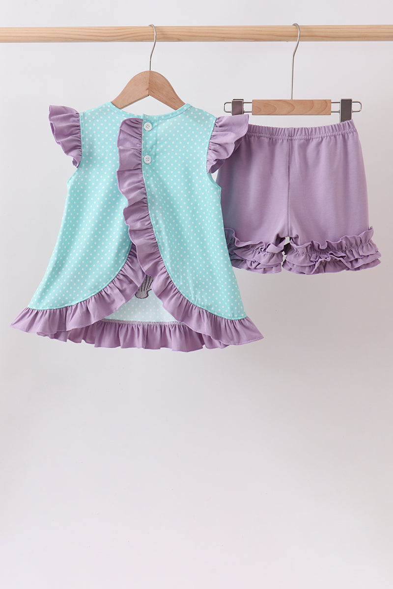Blue Under The Sea Embroidered Set