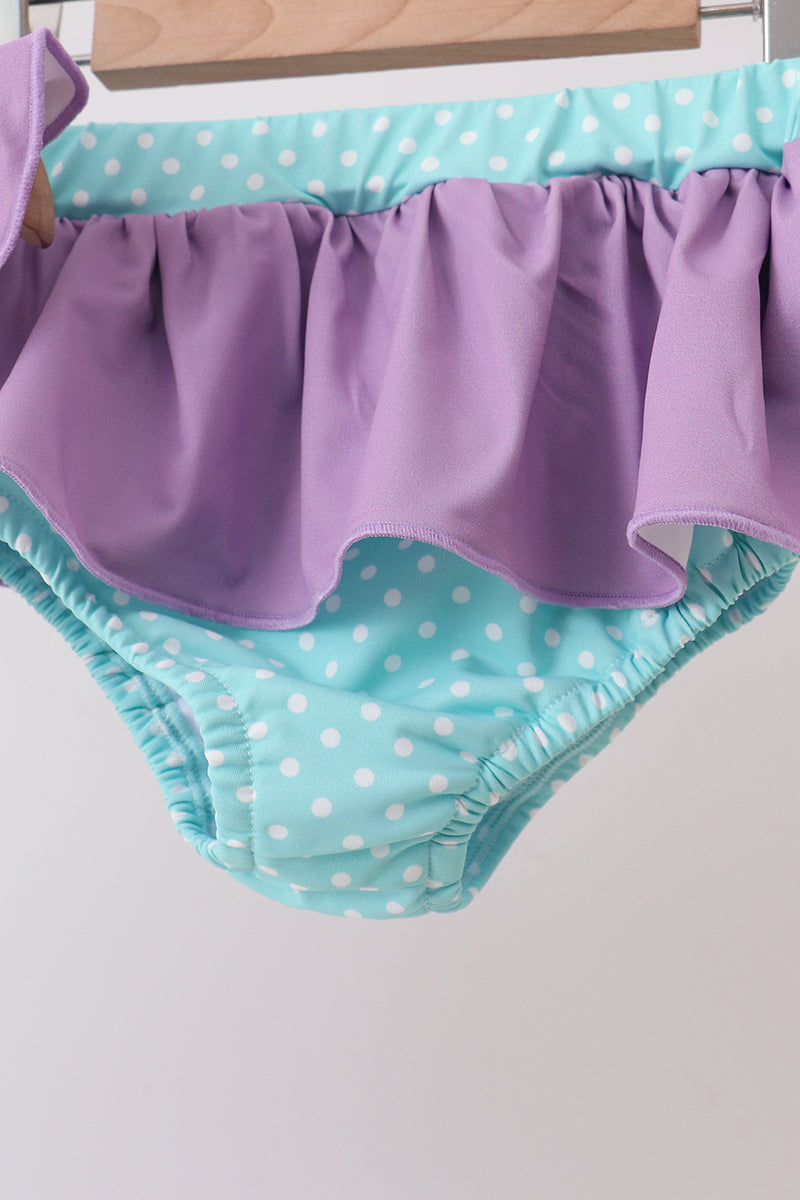 Blue Under The Sea Embroidered Upf Swim Set