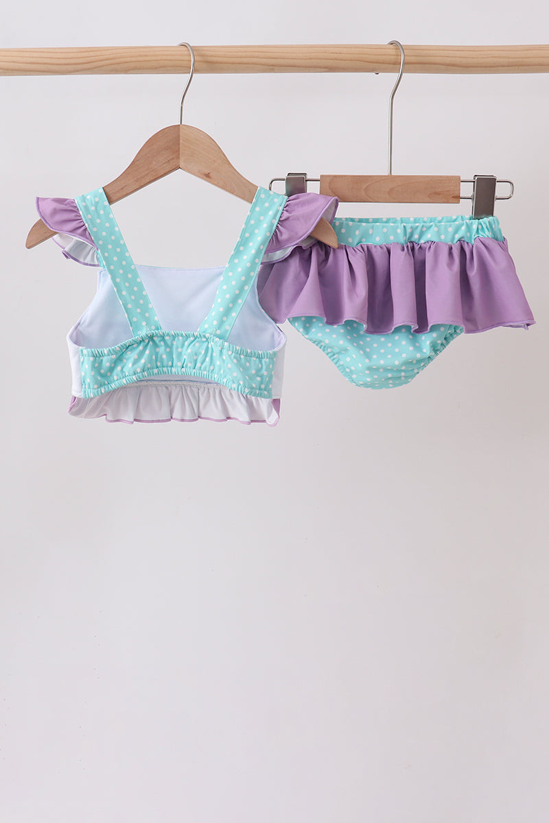 Blue Under The Sea Embroidered Upf Swim Set