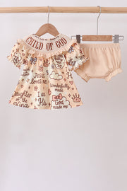 Child Of God Smocked Bloomer Set