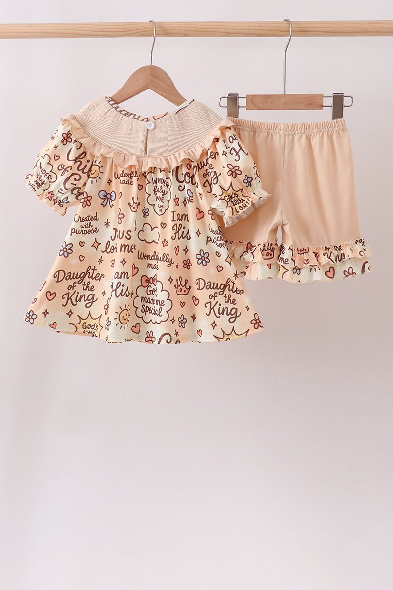 Child Of God Smocked Ruffle Shorts Set
