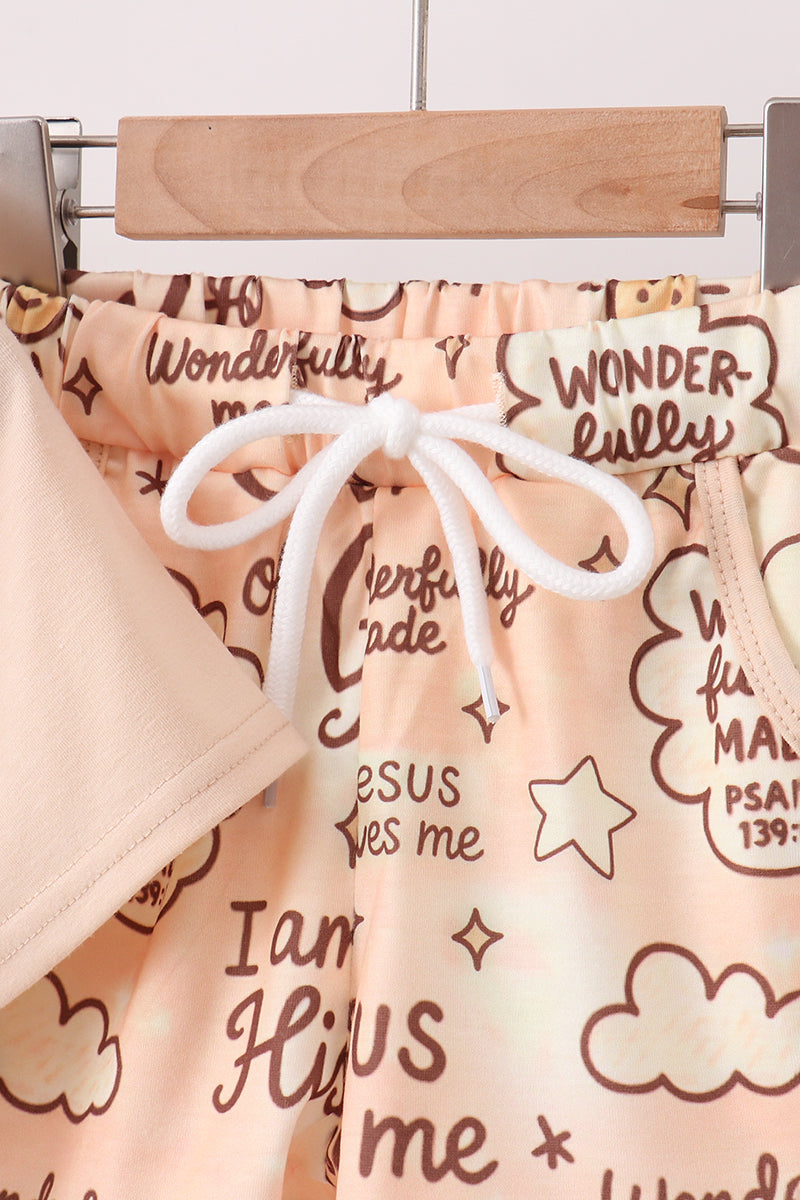 Child Of God Embroidered Shorts Set