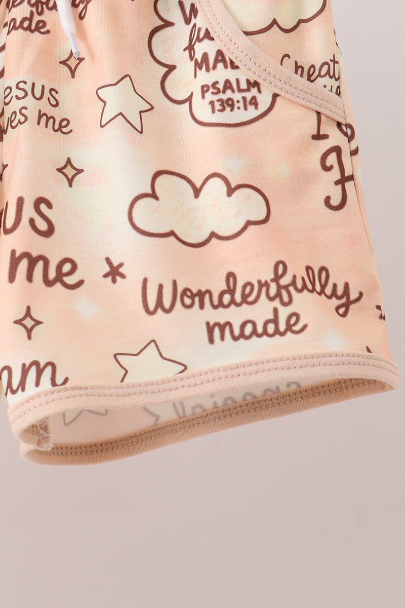 Child Of God Embroidered Shorts Set