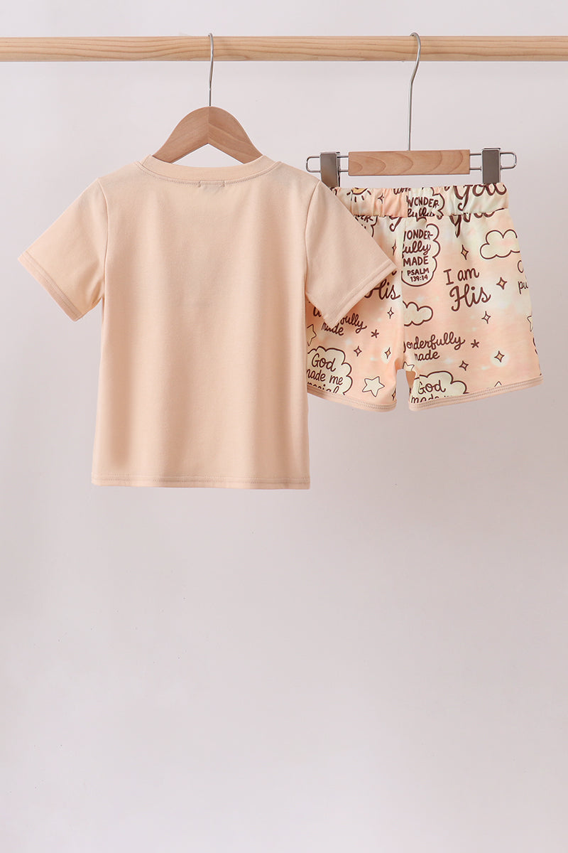Child Of God Embroidered Shorts Set