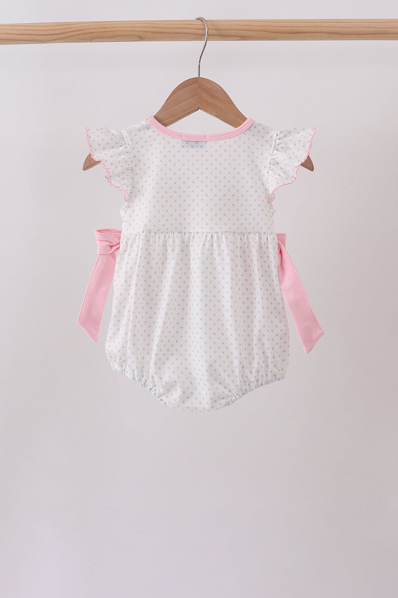 Pink Pencil Abc Embroidery Dot Bubble