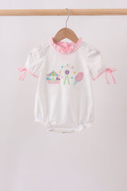 Pink Carousel Embroidered Bubble