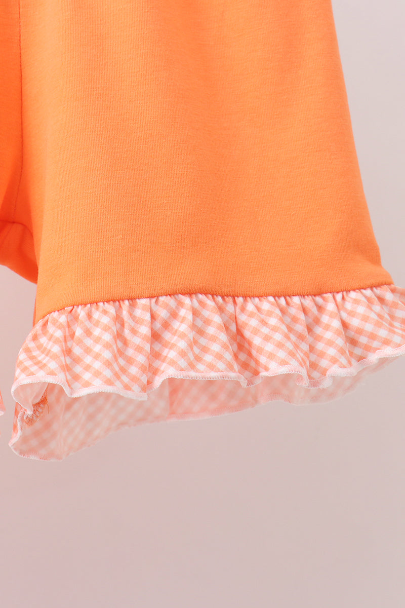 Coral Jesus Loves Me Embroidered Floral Shorts Set
