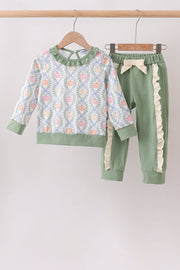 Sage Pumpkin Ruffle Jogger Set
