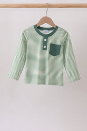Teal Stripe Pocket Top
