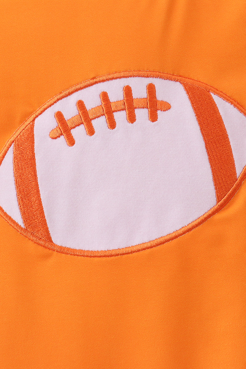 Orange Football 2pc Long Sleeve Swimsuit