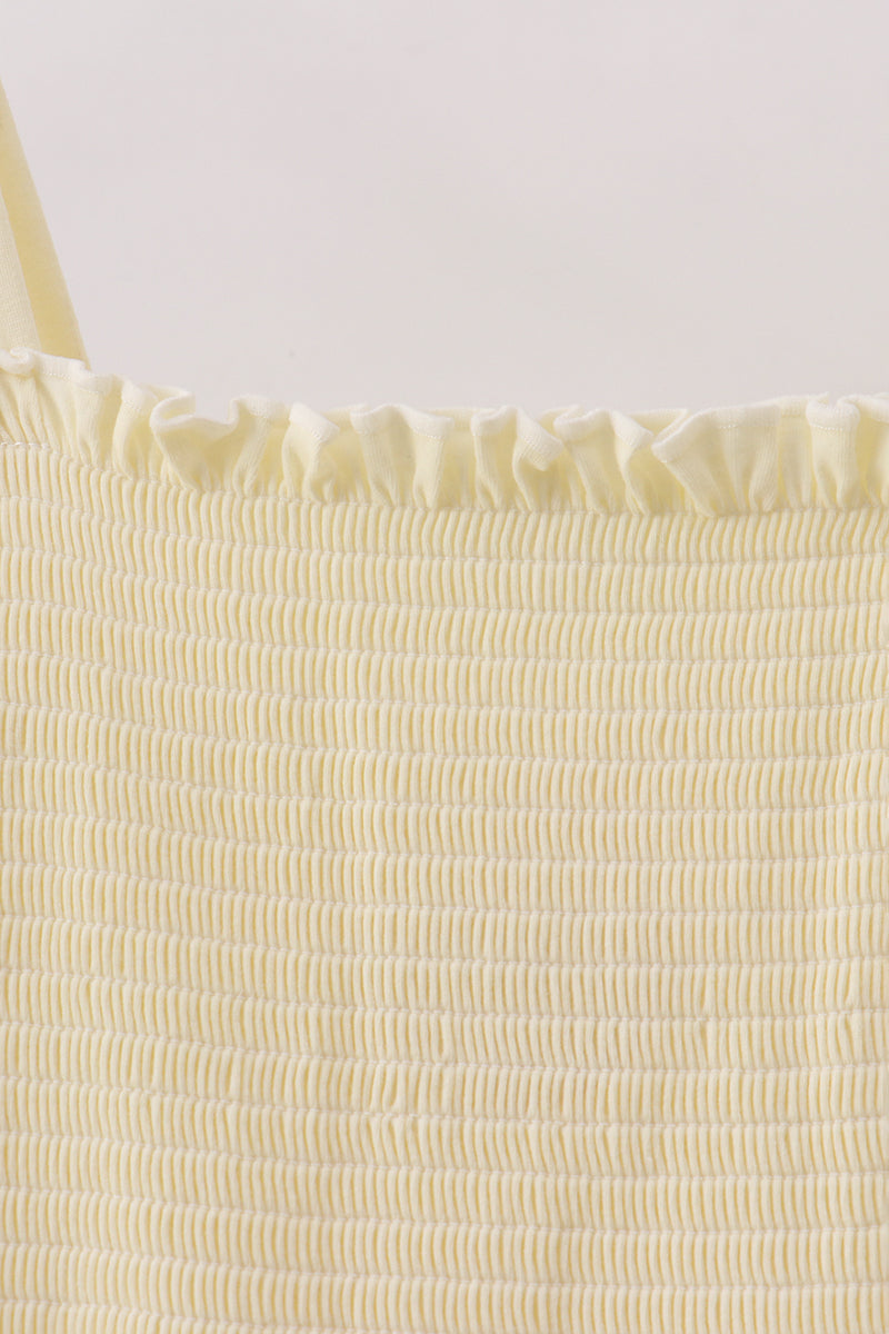 Cream Smocked Mom Dress