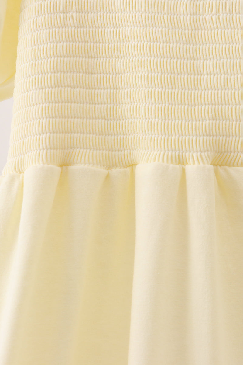 Cream Smocked Mom Dress