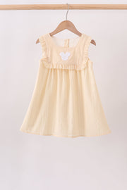 Oatmeal Character French Knot Ruffle Dress