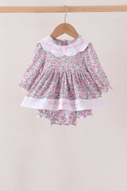 Pink Floral Embroidery Bubble