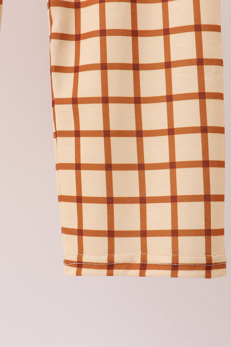Made To Worship Embroidery Grid Pants Set