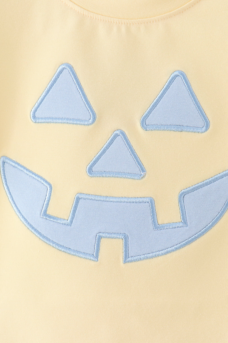 Cream Jack-o-lantern Applique Top