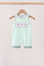Green Pumpkin Embroidery Gingham Jon Jon