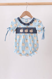 Blue Pumpkin Embroidery Ruffle Bubble