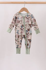 Camouflage Hunting Bamboo Zipper Romper