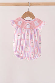 Purple Ghost Smocked Ruffle Bubble
