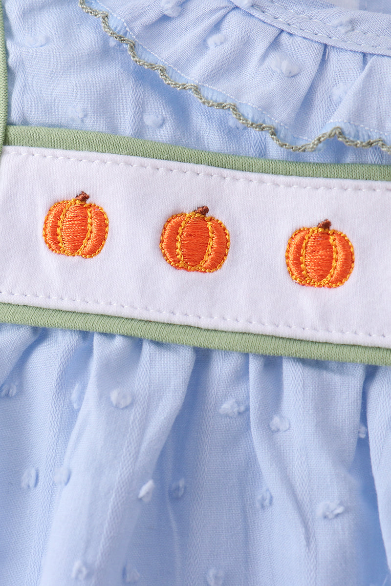 Blue Pumpkin Embroidery Jacquard Ruffle Bubble