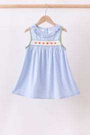 Blue Pumpkin Embroidery Jacquard Ruffle Dress